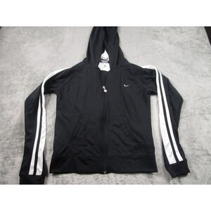 Nike Jacket‎ Womens Medium Black Y2K Full Zip Hooded Activewear Casual